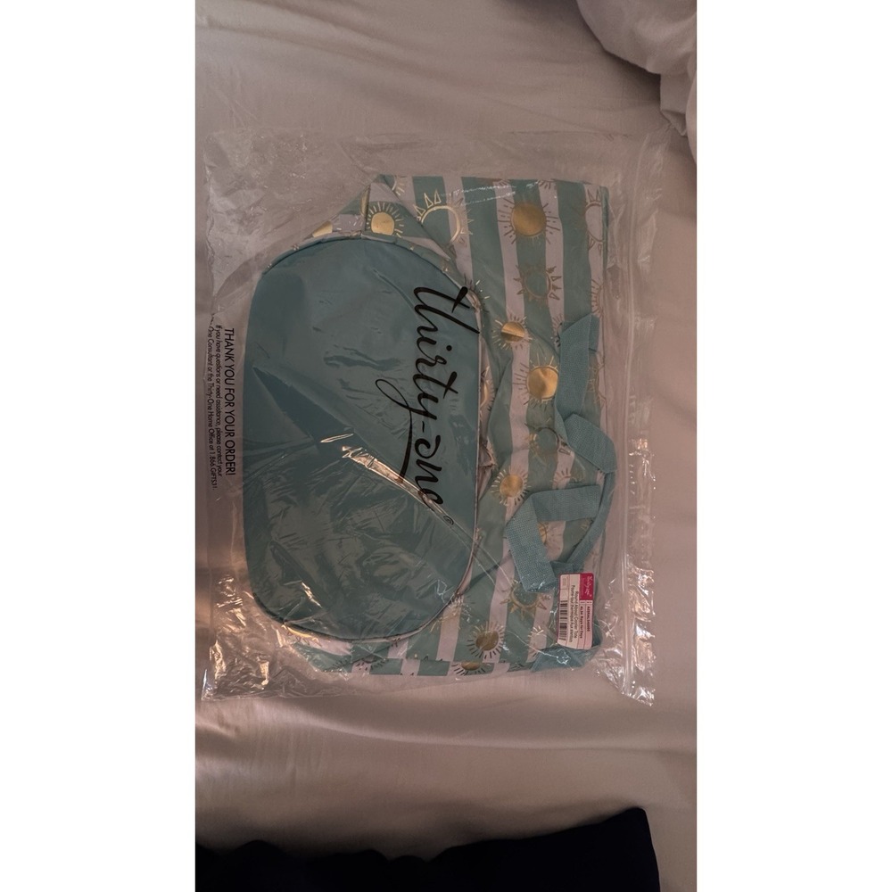 Vtg Thirty-One Essential Storage Tote in Rays for Days Sunny Beachy Summer